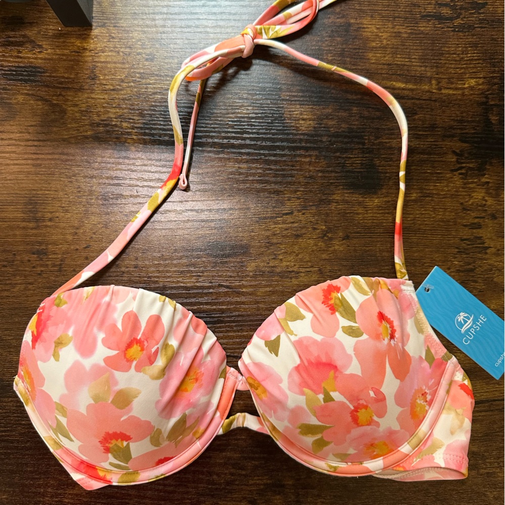 NWT Floral Bikini Top, small